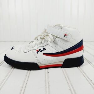 Fila White Mid Top Leather Basketball Athletic Sneakers A103